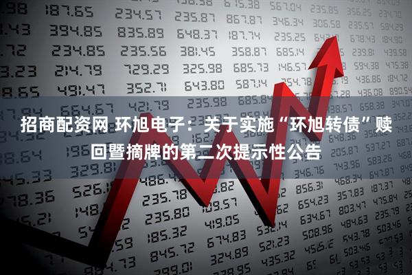 招商配资网 环旭电子：关于实施“环旭转债”赎回暨摘牌的第二次提示性公告